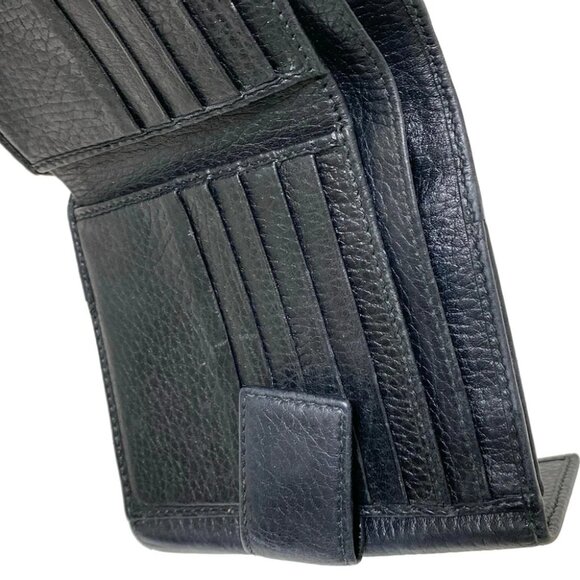 Auth GUCCI GG Marmont 456122 Black Leather - Double-hook Wallet - Picture 2 of 10